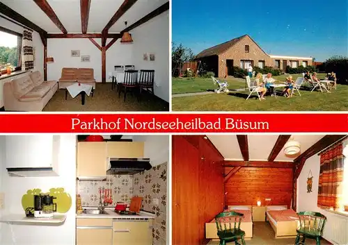 AK / Ansichtskarte 73922244 Buesum_Nordseebad Parkhof Nordseeheilbad Appartements Kueche Liegewiese