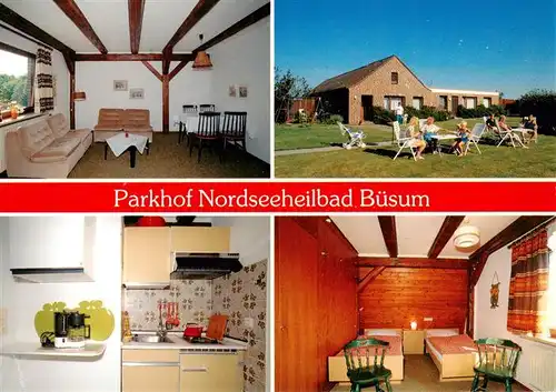 AK / Ansichtskarte  Buesum_Nordseebad Parkhof Nordseeheilbad Appartements Kueche Liegewiese