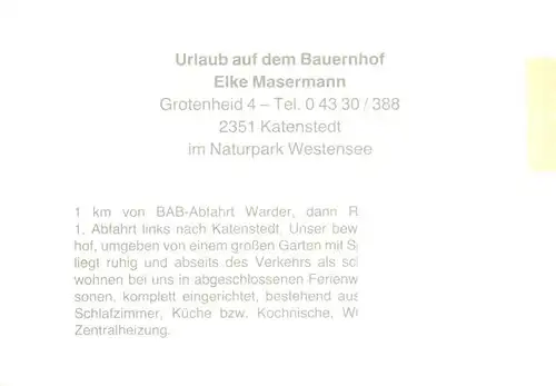 AK / Ansichtskarte 73922245 Katenstedt_Emkendorf Bauernhof Elke Masermann