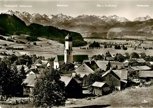 AK / Ansichtskarte  Rettenberg_Oberallgaeu Panorama mit Kirche