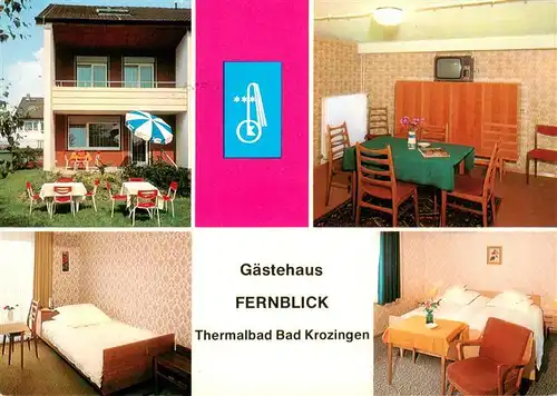 AK / Ansichtskarte 73922261 Bad_Krozingen Gaestehaus Fernblick Gaststube Gaetezimmer