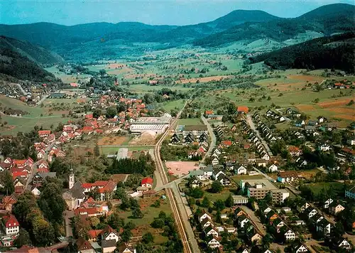 AK / Ansichtskarte  Unterharmersbach Fliegeraufnahme mit Wallfahrtskirche Maria zu den Ketten