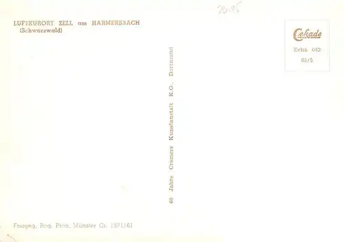 AK / Ansichtskarte  Zell_Harmersbach Fliegeraufnahme