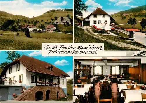 AK / Ansichtskarte  Prinzbach_Biberach_Kinzigtal Panorama Gasthof Pension zum Kreuz Treppenaufgang Gaststube