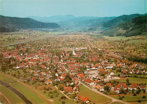 AK / Ansichtskarte 73922369 Biberach_Kinzigtal_Baden Fliegeraufnahme mit Brauereigasthof Sonne