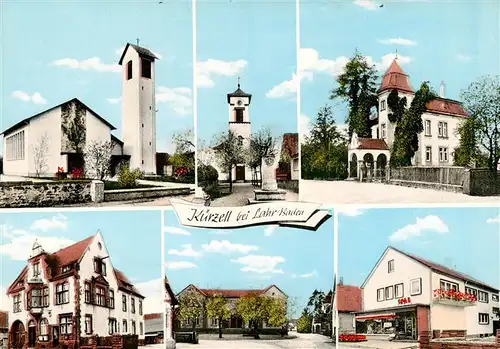 AK / Ansichtskarte  Kuerzell_Meissenheim Kirchen Schloss Teilansichten SPAR Geschaeft