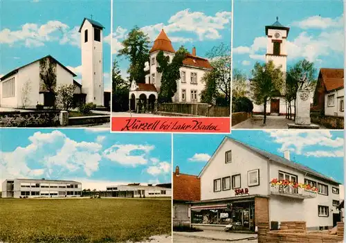 AK / Ansichtskarte  Kuerzell_Meissenheim KIrchen Schule SPAR Geschaeft