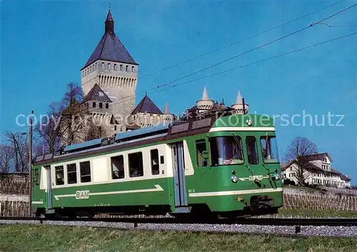 AK / Ansichtskarte  Eisenbahn_Railway_Chemin_de_Fer Chemin de fer Biere Apples Morges BAM Automotrice electrique Be 4/4 11