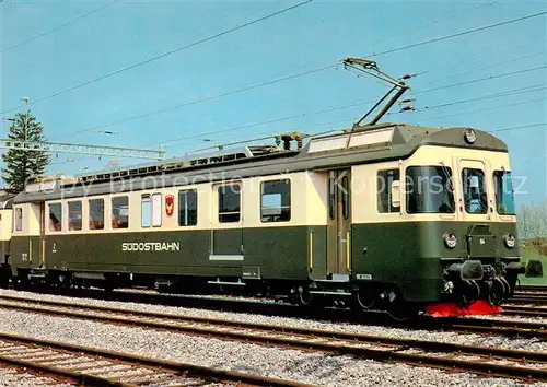 AK / Ansichtskarte  Eisenbahn_Railway_Chemin_de_Fer Schweizerischer Suedostbahn SOB Triebwagen BDe 4/4 84 Sattel 