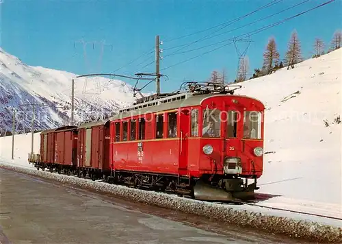 AK / Ansichtskarte  Eisenbahn_Railway_Chemin_de_Fer Gueterzug der Rhaetischen Bahn mit Triebwagen ABe 4/4 35 Bernina Suot