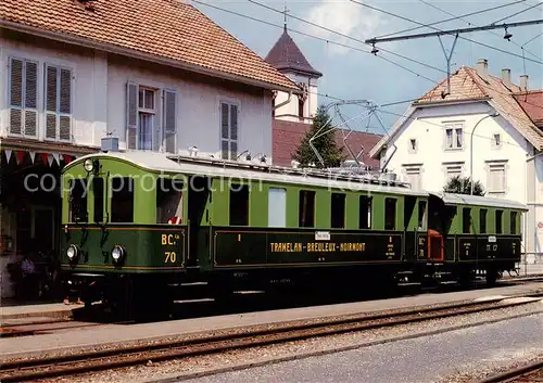 AK / Ansichtskarte  Eisenbahn_Railway_Chemin_de_Fer Chemins de fer Jura CJ Elektrischer Triebwagen BCe 2/4 70