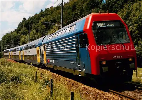 AK / Ansichtskarte 73922504 Eisenbahn_Railway_Chemin_de_Fer Schweizerische S-Bahn Zuerich SBB Doppelstock Pendelzug