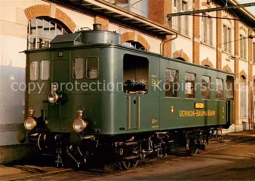 AK / Ansichtskarte  Eisenbahn_Railway_Chemin_de_Fer Uerikon Bauman Bahn UeBB/SBB Dampftriebwagen CZm 1/2 31 