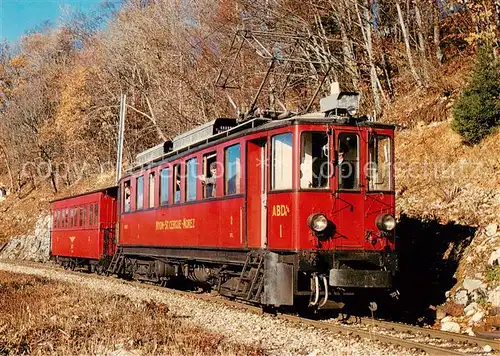 AK / Ansichtskarte  Eisenbahn_Railway_Chemin_de_Fer Chemin de fer Nyon St.-Cergue La Cure NStCM Elektrischer Triebwagen ABDe 4/4 1