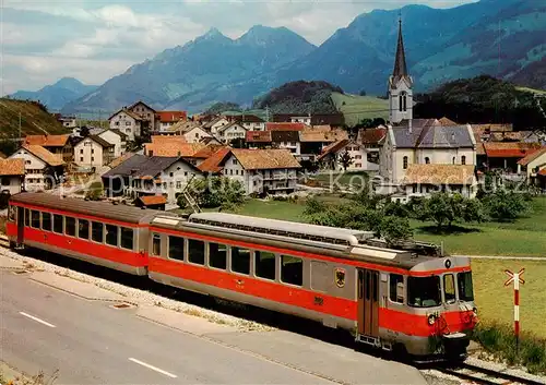 AK / Ansichtskarte  Eisenbahn_Railway_Chemin_de_Fer Freiburger Bahnen Greyerz GFM Pendelzug Be 4/4 152+ Bt 252