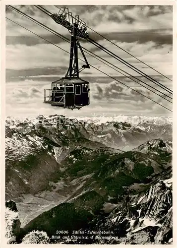 AK / Ansichtskarte  Seilbahn_Cable-Car_Telepherique Saentis Schwebebahn Buffet Schwaegalp