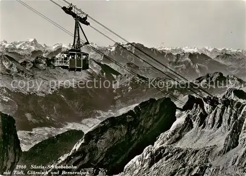 AK / Ansichtskarte  Seilbahn_Cable-Car_Telepherique Berghotel Saentis Toedi 