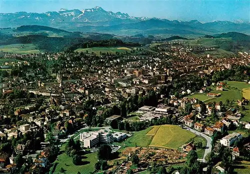 AK / Ansichtskarte  St_Gallen_SG Fliegeraufnahme mit Hochschule und Saentis