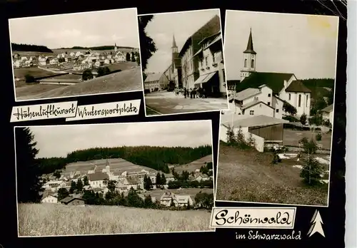 AK / Ansichtskarte  Schoenwald_Schwarzwald Panorama Ortspartien Kirche