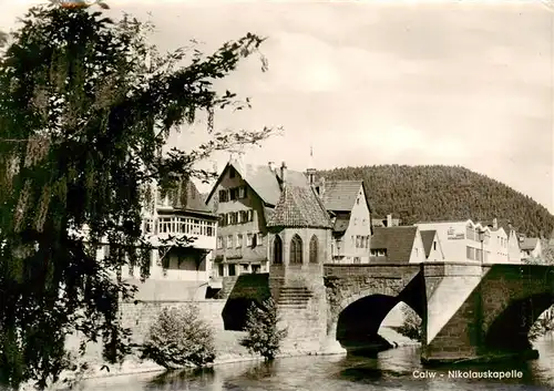 AK / Ansichtskarte  Calw Nikolauskapelle und Nikolausbruecke