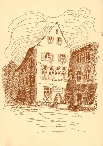 AK / Ansichtskarte  Basel_BS Christl Vereinshaus Basel Hofansicht Zeichnung