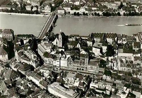 AK / Ansichtskarte  Basel_BS Fliegeraufnahme mit Rathaus
