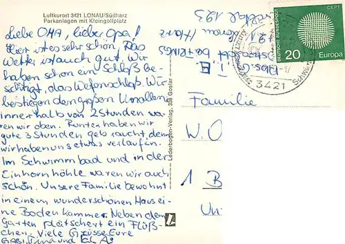 AK / Ansichtskarte  Lonau Parkanlagen mit Minigolfplatz