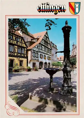 AK / Ansichtskarte  Ettlingen Stadtzentrum Fachwerkhaeuser Brunnen