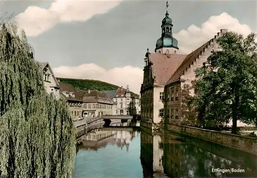 AK / Ansichtskarte 73922743 Ettlingen Albpartie mit Rathaus