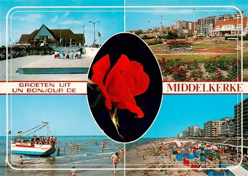 AK / Ansichtskarte 73922752 Middelkerke_Belgie Teilansichten Strand Gaststaette Hotels Parkanlagen Ausflugsboot Rose