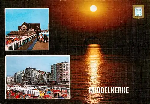 AK / Ansichtskarte 73922757 Middelkerke_Belgie Strand Restaurant Hotels Sonnenuntergang