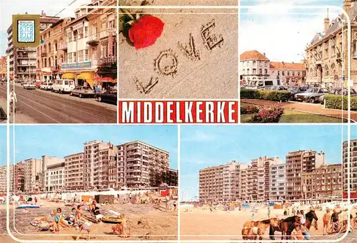 AK / Ansichtskarte 73922758 Middelkerke_Belgie Teilansichten Strand Hotels Pferde