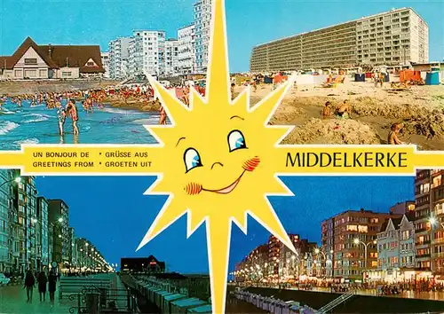 AK / Ansichtskarte 73922759 Middelkerke_Belgie Strandleben Hotels Promenade bei Nacht Sonne
