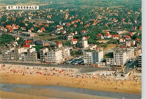 AK / Ansichtskarte 73922761 St_Idesbald_Saint_Idesbald_Koksijde_Belgie Strand en Zeedijk Plage et Digue vue aérienne