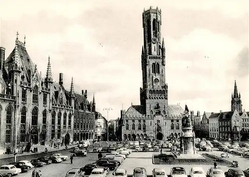 AK / Ansichtskarte  Bruges_Brugge_Flandre Grande Place Monument Eglise