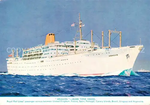 AK / Ansichtskarte  Dampfer_Oceanliner Royal Mail Lines ARAGON 