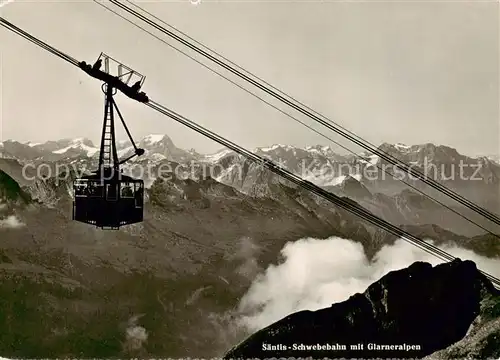 AK / Ansichtskarte  Seilbahn_Cable-Car_Telepherique Buffet Schwaegalp Saentisgipfel