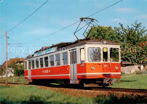 AK / Ansichtskarte 73922849 Eisenbahn_Railway_Chemin_de_Fer Triebwagen Be 4/4 101 ex 81 Oberaargau-Jura-Bahn 