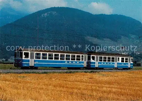 AK / Ansichtskarte 73922856 Eisenbahn_Railway_Chemin_de_Fer Chemin de fer Aigle Ollon Monthey Champery AOMC Pendelzug Be 4/4 104