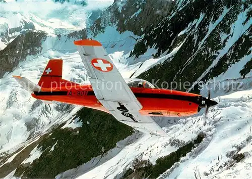 AK / Ansichtskarte  Flugzeuge_Militaria PC-7 Schweiz 