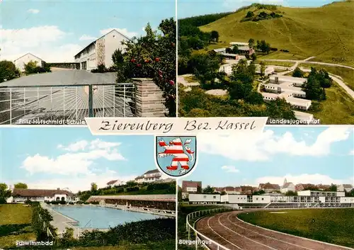 AK / Ansichtskarte  Zierenberg Fritz Hufschmidt Schule Landesjugenddorf Schwimmbad Buergerhaus