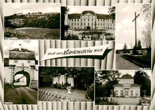 AK / Ansichtskarte 73922967 Bartenstein Ettenhausen Schloss Am Kreuz Stadttor Denkmal Pavillon