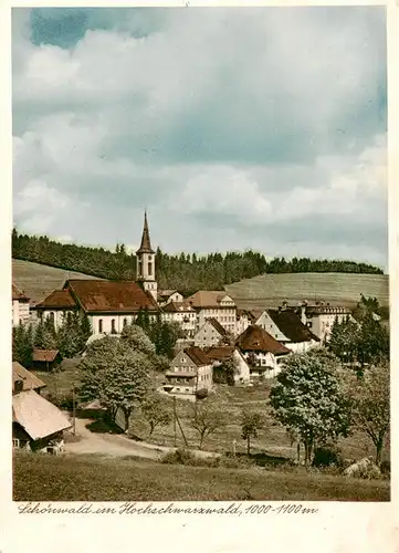 AK / Ansichtskarte  Schoenwald_Schwarzwald Panorama mit Kirche