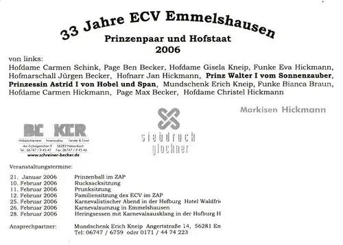 AK / Ansichtskarte  Emmelshausen Prinzenpaar und Hofstaat 2006