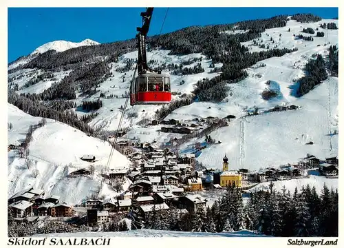 AK / Ansichtskarte 73923039 Saalbach_-Hinterglemm_AT Panorama mit Seilbahn