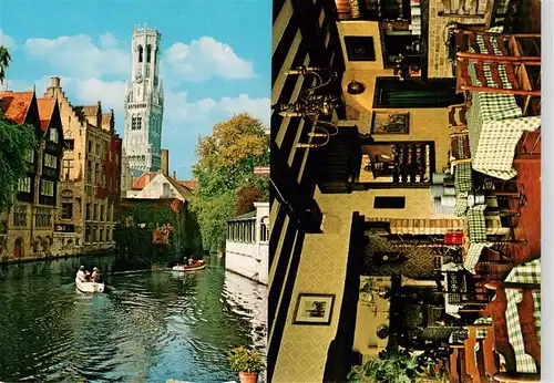 AK / Ansichtskarte 73923052 Bruges_Brugge_Flandre Hotel Restaurant tBourgoensche Cruyce Gastraum Kanalmotiv