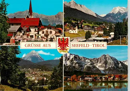 AK / Ansichtskarte 73923095 Seefeld_Tirol Kirche Ortsansichten Seepartie
