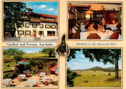 AK / Ansichtskarte  Schlechtbach_Schopfheim_Schwarzwald Gasthof Pension Auerhahn Gastraum Terrasse Panorama