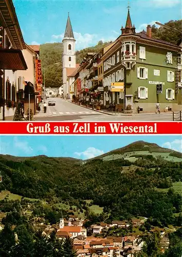 AK / Ansichtskarte  Zell_Wiesental Ortspartie Panorama