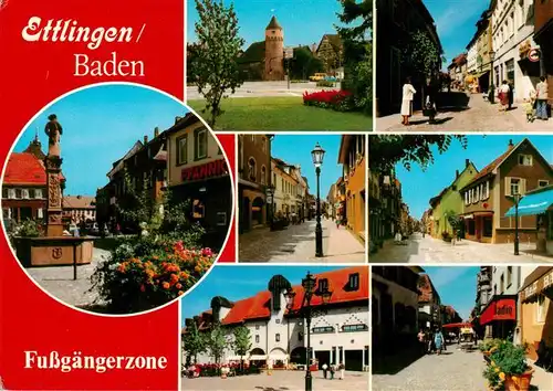 AK / Ansichtskarte 73923175 Ettlingen Schloss Brunnen Fussgaengerzonen